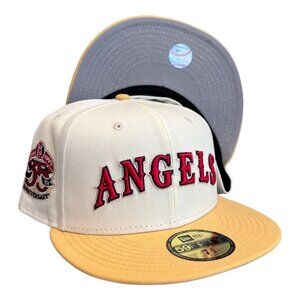 New Era Anaheim Angels 59FIFTY Fitted Hat Cap Chrome 35 Year Side Patch